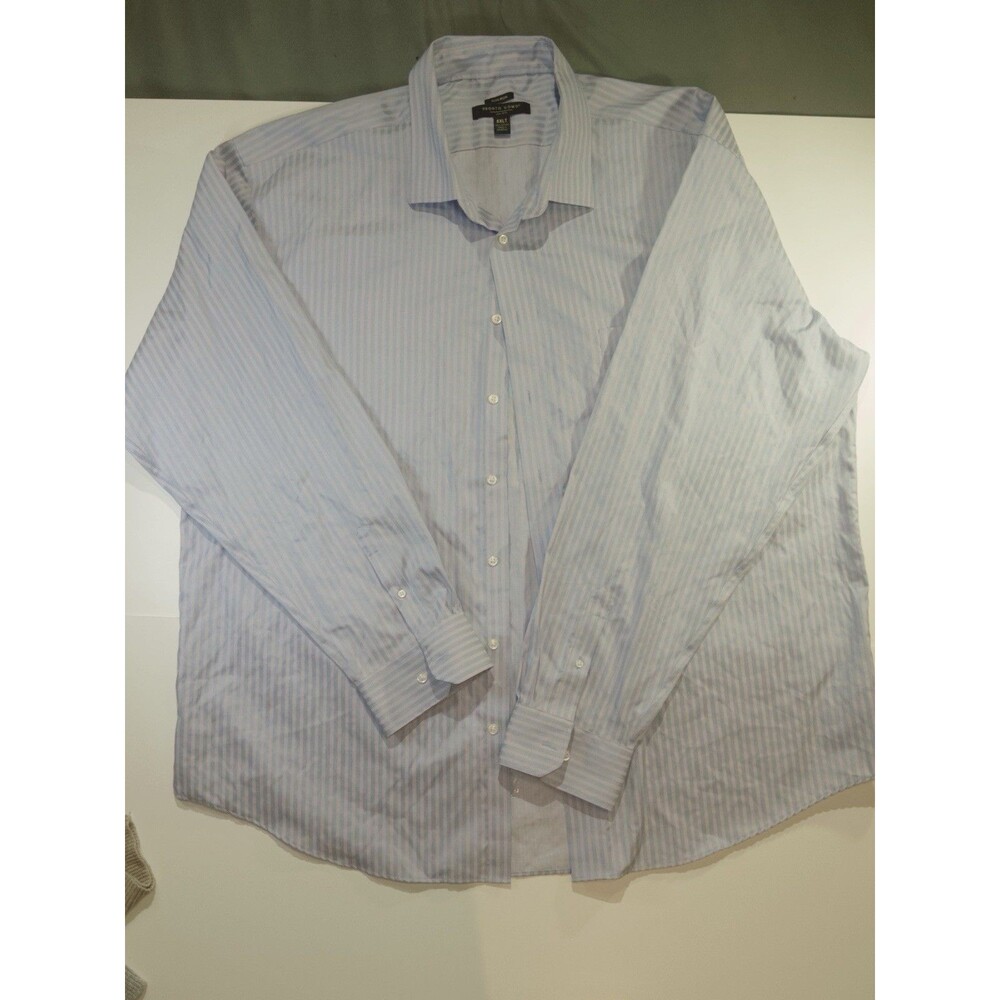 Men’s Blue Striped Button-Down Dress Shirt